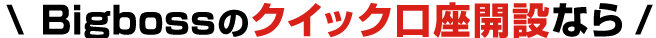 ビッグボスのクイック口座開設なら