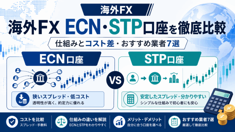 海外FX ECN・STP口座を徹底比較｜仕組みとコスト差・おすすめ業者7選【2026年】