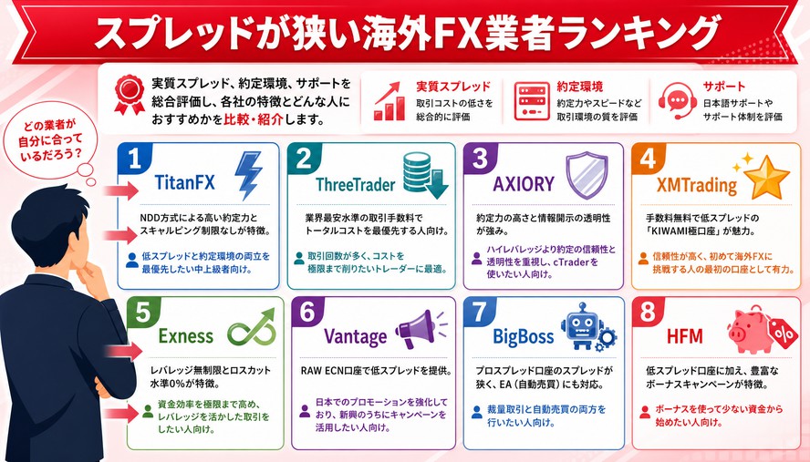 海外FX スプレッド 比較