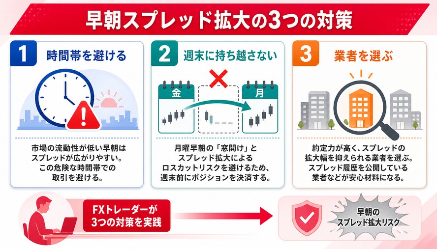 早朝 スプレッド 拡大