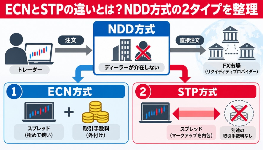 ECNとSTPの違いとは？NDD方式の2タイプを整理