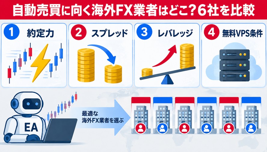 自動売買に向く海外FX業者はどこ?6社を比較