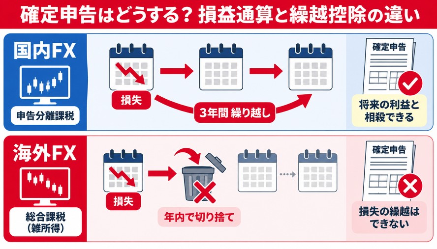 確定申告はどうする？損益通算と繰越控除の違い
