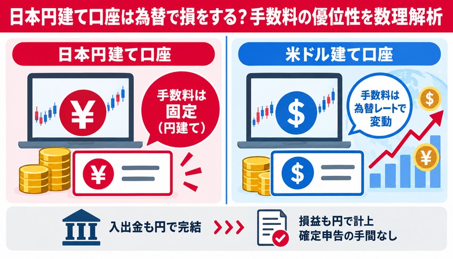日本円建て口座は為替で損をする？手数料の優位性を数理解析