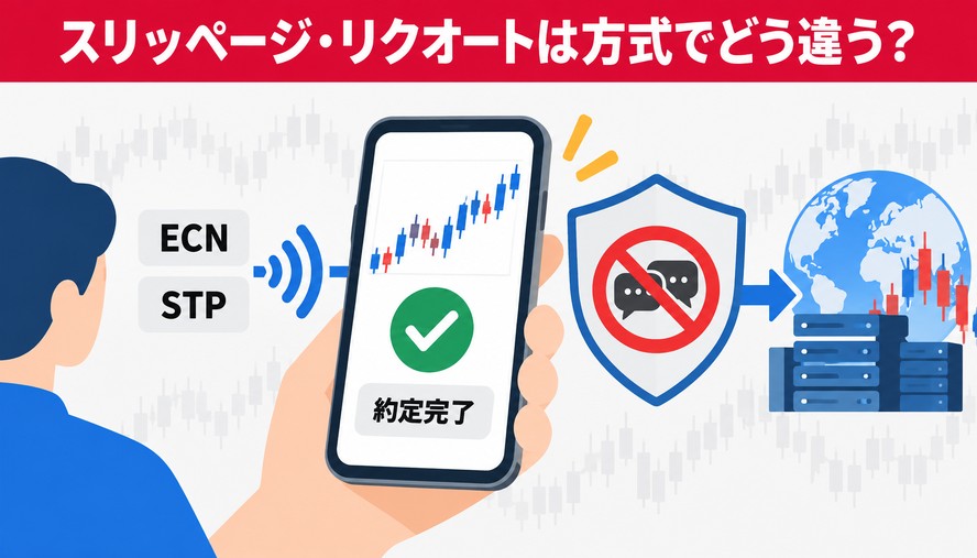 スリッページ・リクオートは方式でどう違う？